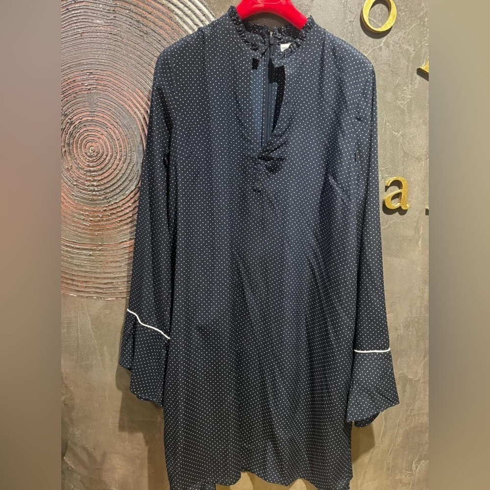 Baum und pferdgarten silk Navy Polka Dot Long Sleeve Dress NWT size EU44